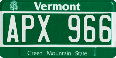 VT license plate APX966