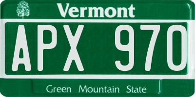 VT license plate APX970