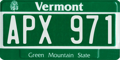 VT license plate APX971