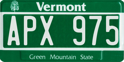 VT license plate APX975