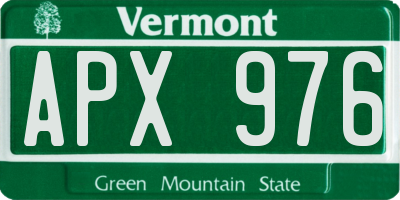 VT license plate APX976