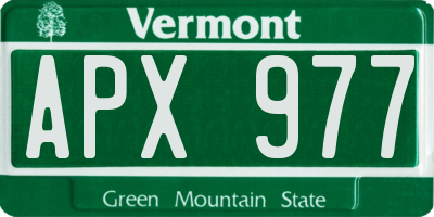 VT license plate APX977