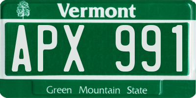 VT license plate APX991