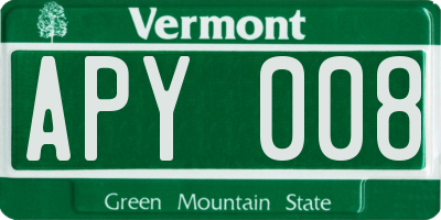 VT license plate APY008