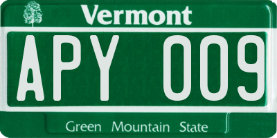 VT license plate APY009