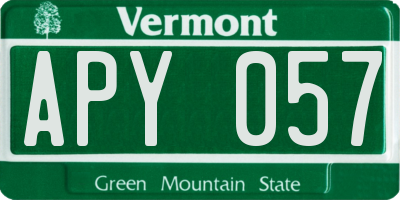 VT license plate APY057