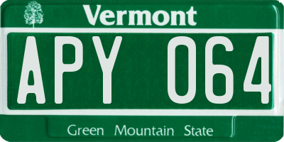 VT license plate APY064