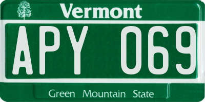 VT license plate APY069