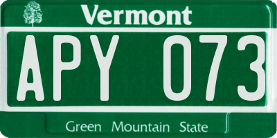 VT license plate APY073