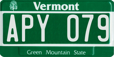 VT license plate APY079