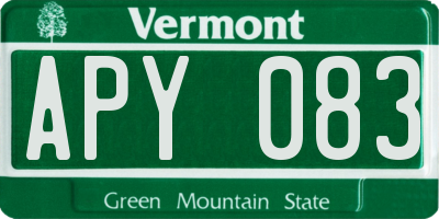 VT license plate APY083