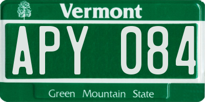 VT license plate APY084