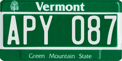 VT license plate APY087