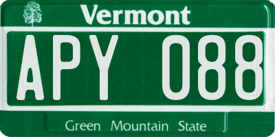 VT license plate APY088