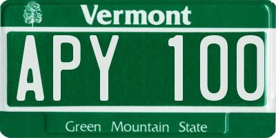 VT license plate APY100