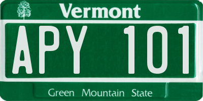 VT license plate APY101