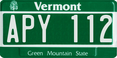VT license plate APY112