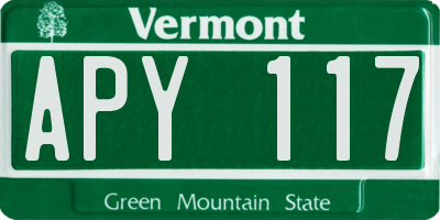 VT license plate APY117