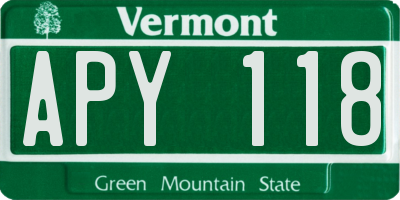 VT license plate APY118