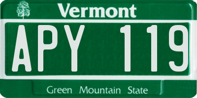 VT license plate APY119