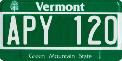 VT license plate APY120