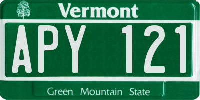 VT license plate APY121