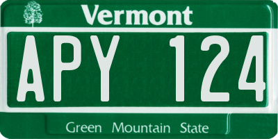 VT license plate APY124