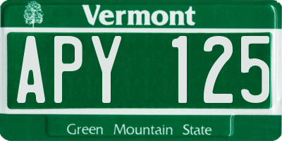 VT license plate APY125
