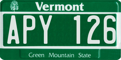 VT license plate APY126