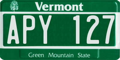 VT license plate APY127