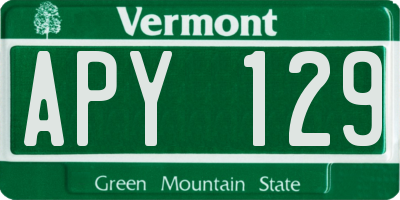VT license plate APY129