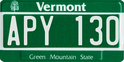 VT license plate APY130