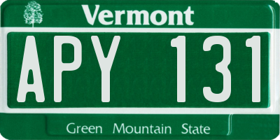 VT license plate APY131