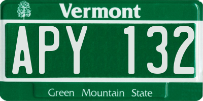 VT license plate APY132