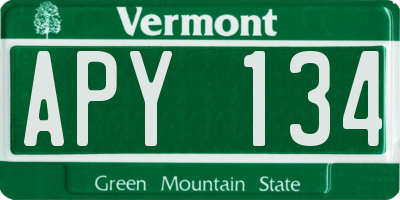 VT license plate APY134