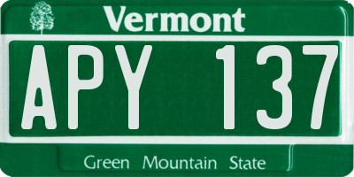 VT license plate APY137