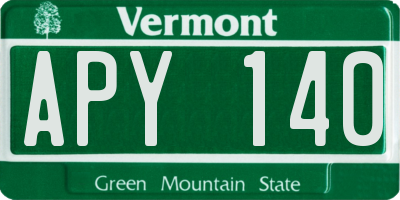 VT license plate APY140