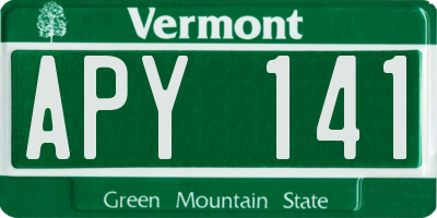 VT license plate APY141