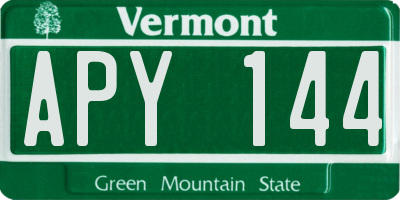 VT license plate APY144