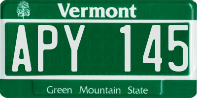VT license plate APY145