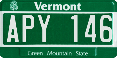 VT license plate APY146
