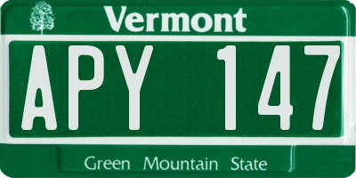 VT license plate APY147