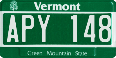 VT license plate APY148