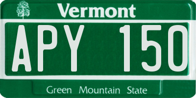 VT license plate APY150
