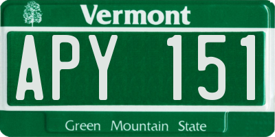 VT license plate APY151