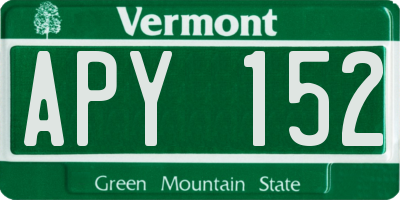 VT license plate APY152