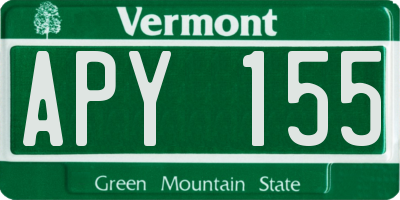VT license plate APY155
