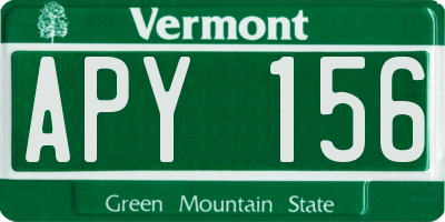 VT license plate APY156