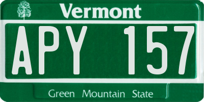 VT license plate APY157