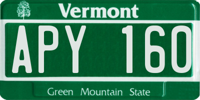 VT license plate APY160